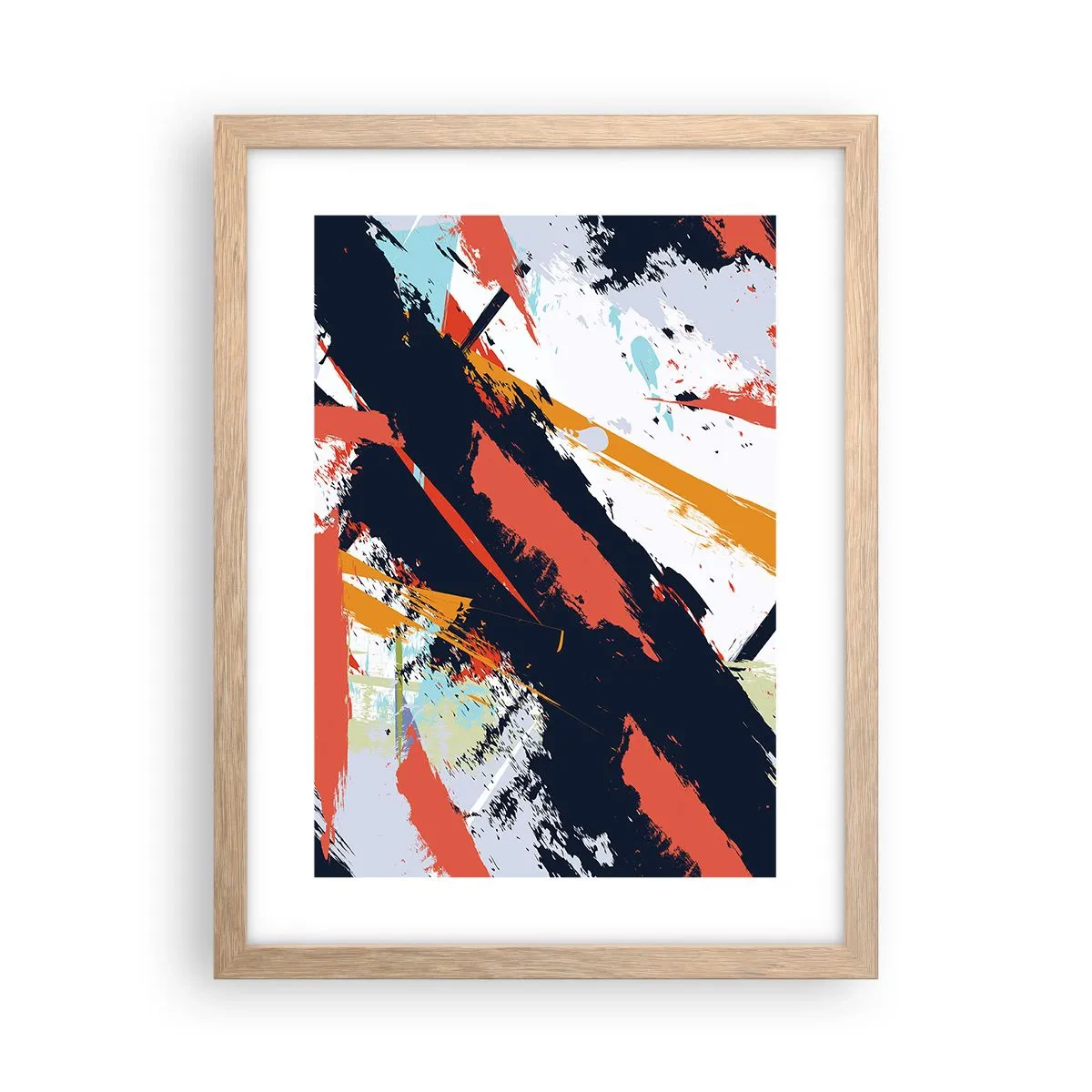 Poster in einem Rahmen aus heller Eiche - Dynamische Komposition - 30x40 cm