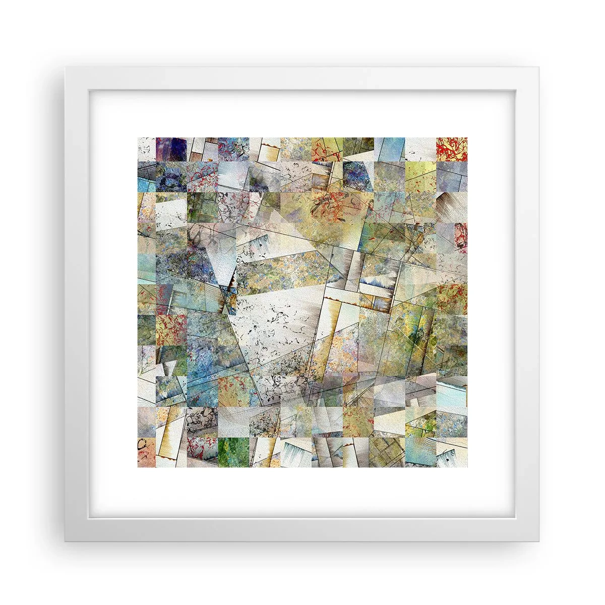 Poster in einem weißen Rahmen - Geometrische Mischung - 30x30 cm