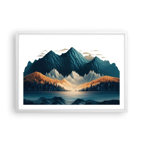 Poster in einem weißen Rahmen - Perfekte Berglandschaft - 70x50 cm