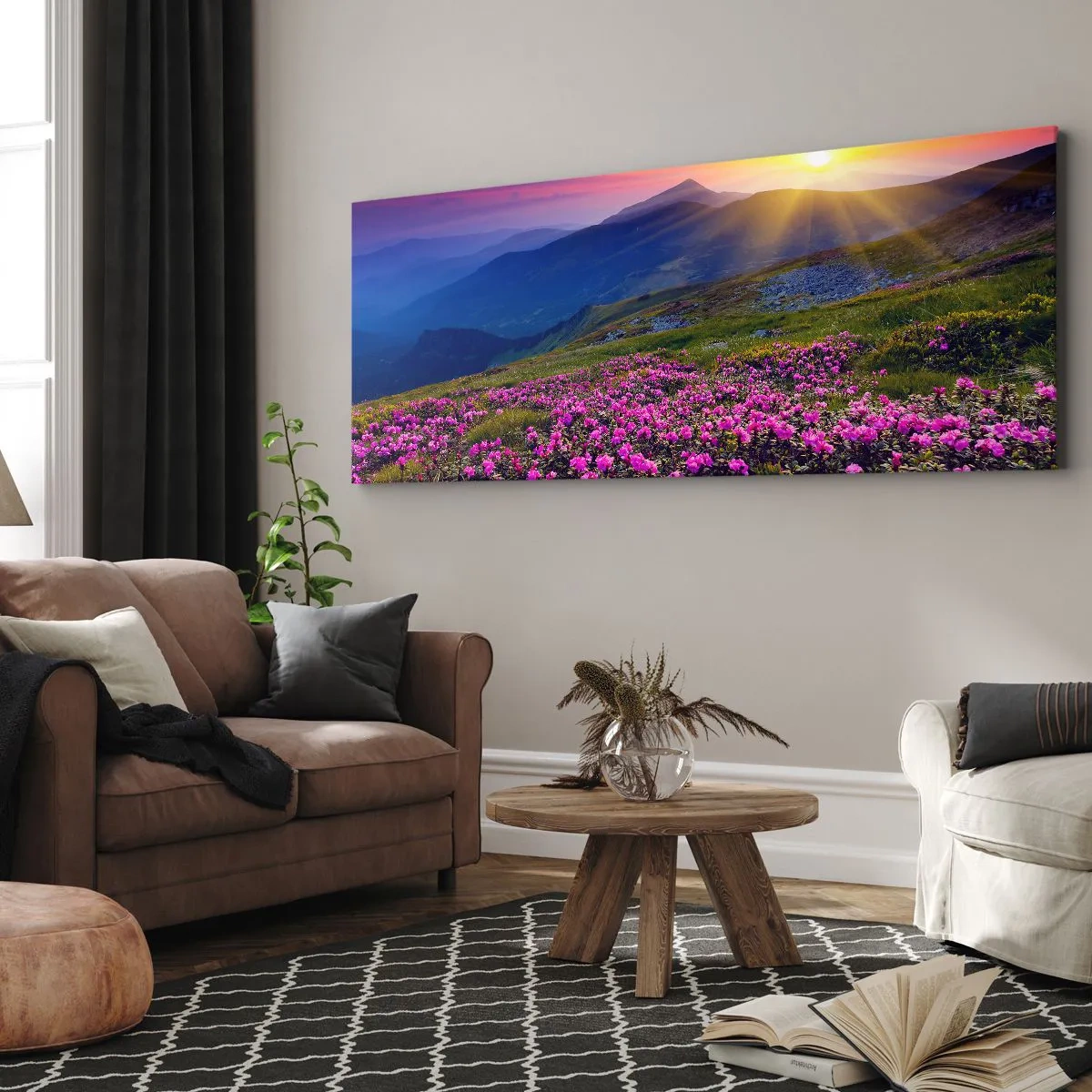 Bild auf Leinwand - Leinwandbild - … Und drumherum duftet es nach Latschenkiefer und dem Duft von Kräutern - 90x30 cm
