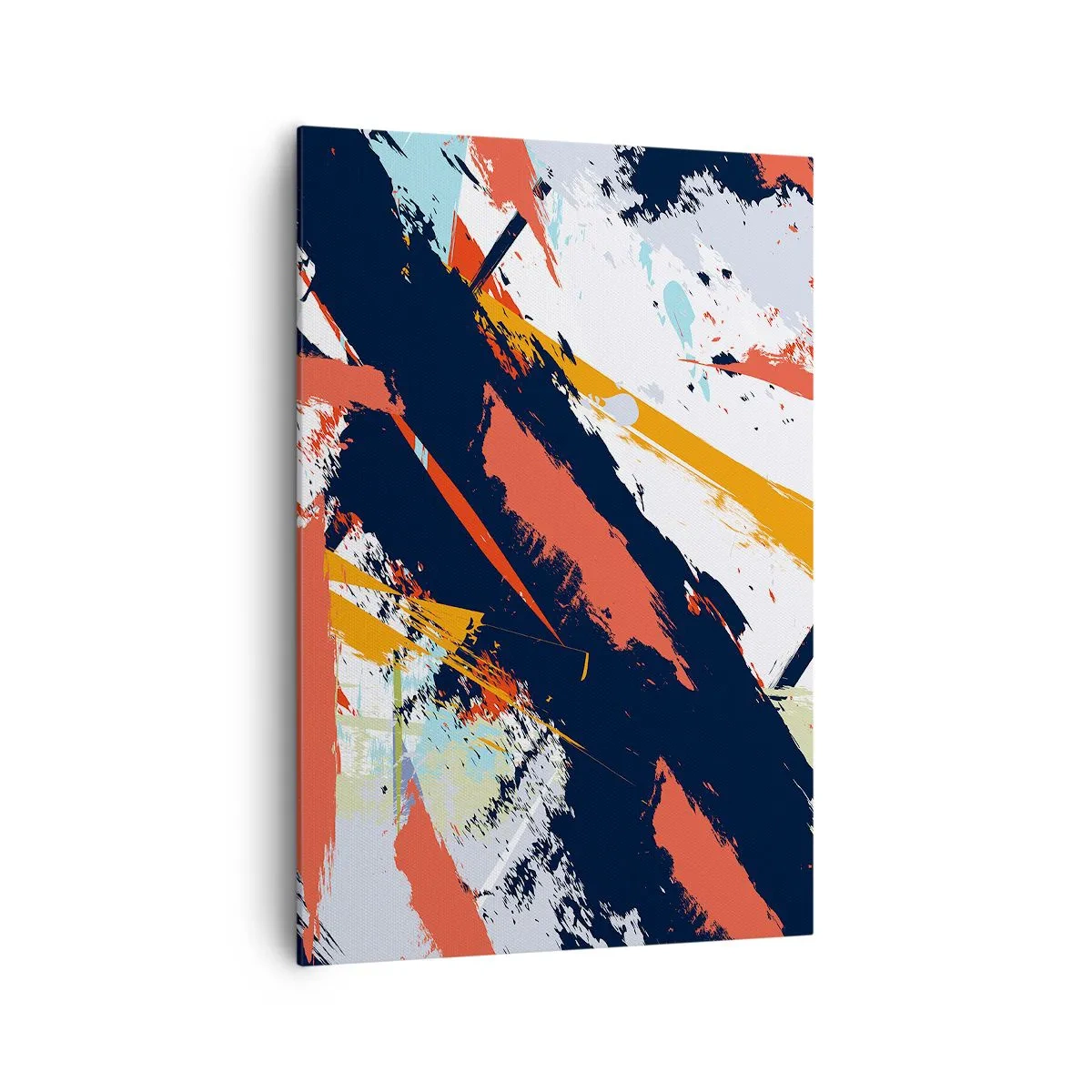 Bild auf Leinwand - Leinwandbild - Abstrakte Pinselstriche in leuchtenden Farben - 70x100cm - Dynamische Komposition - Moderne Wanddekoration für Wohnzimmer und Schlafzimmer ARTTOR