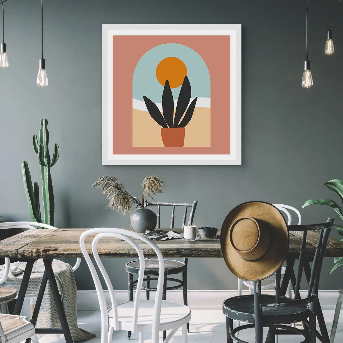 Poster in einem weißen Rahmen - Kleine Freuden - 60x60 cm