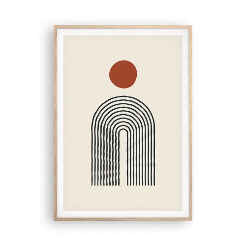 Poster in einem Rahmen aus heller Eiche - Magnetismus von Formen und Farben - 70x100 cm