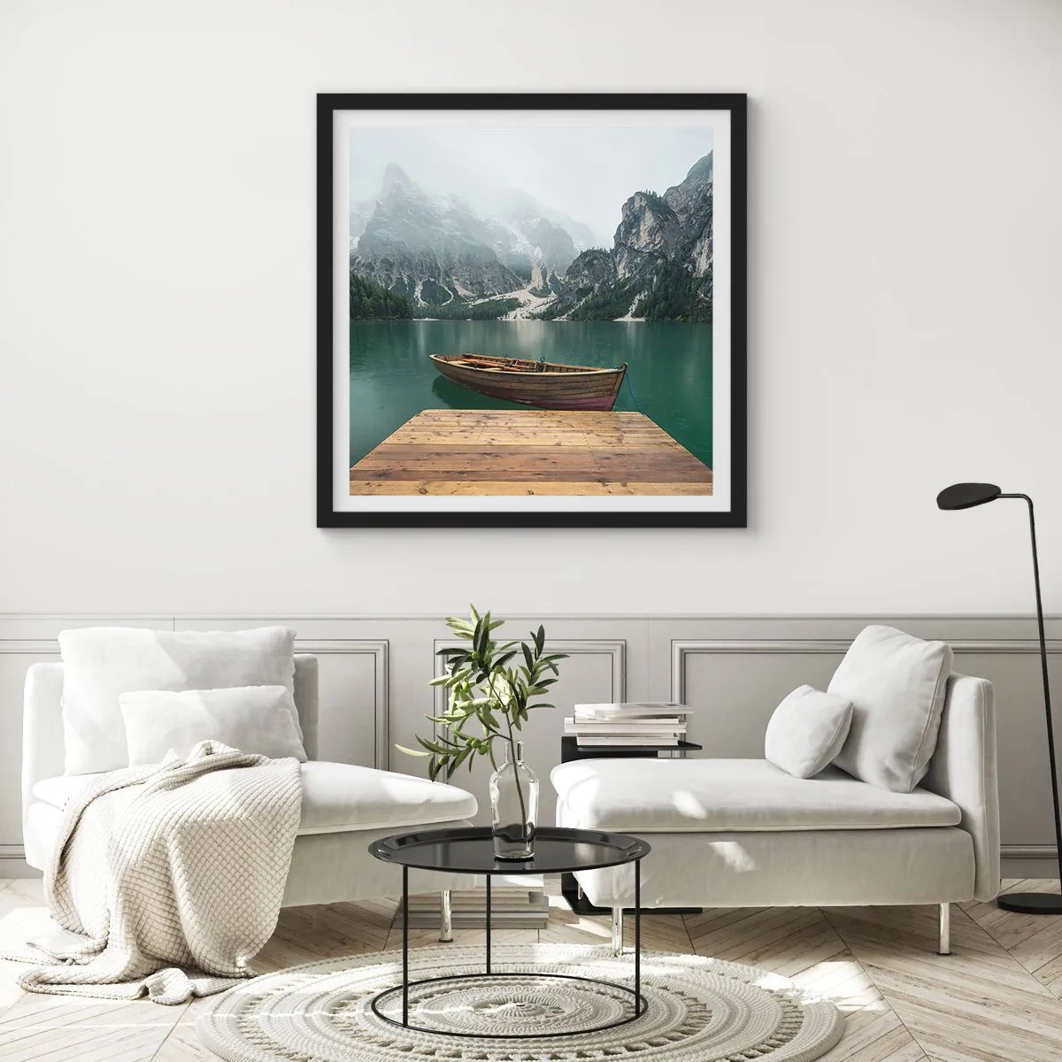 Poster in einem schwarzem Rahmen - Und die stolzen Felsen der Stirn - 40x40 cm