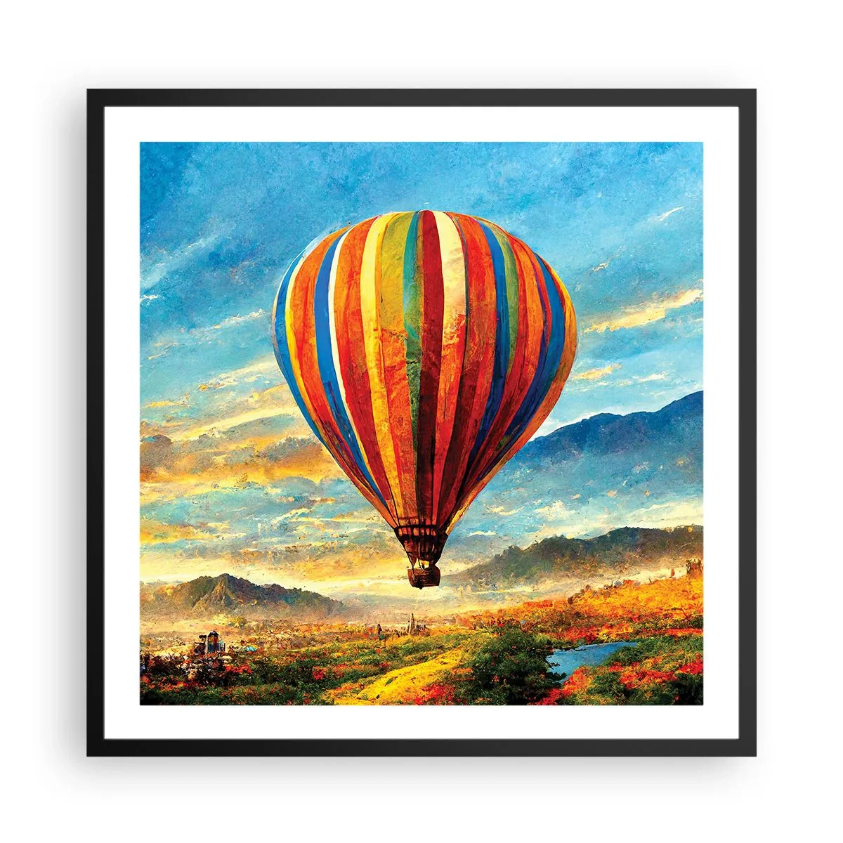 Poster in einem schwarzem Rahmen - In der Stille sieht man mehr - 60x60 cm