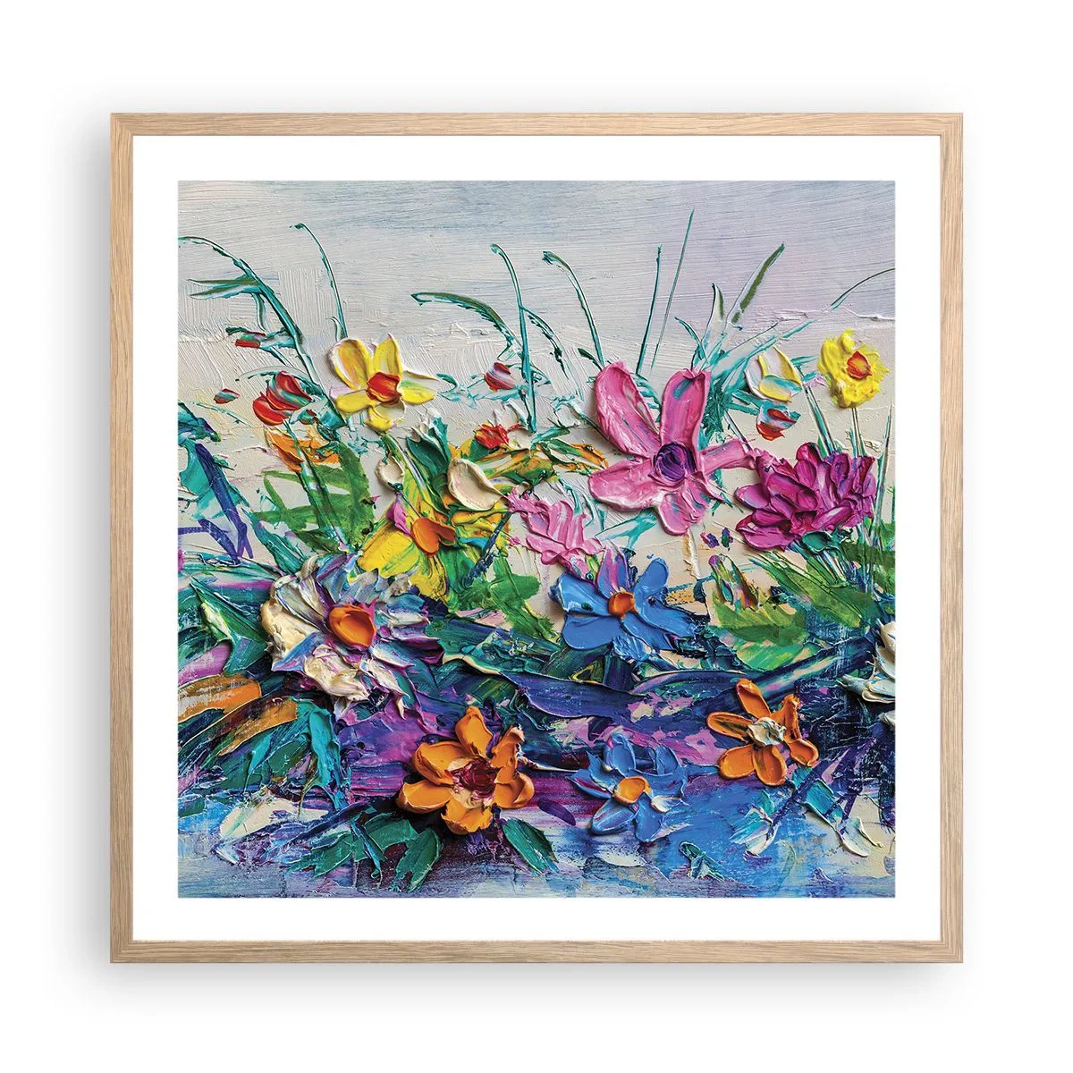 Poster in einem Rahmen aus heller Eiche - Überhaupt kein Stillleben - 60x60 cm