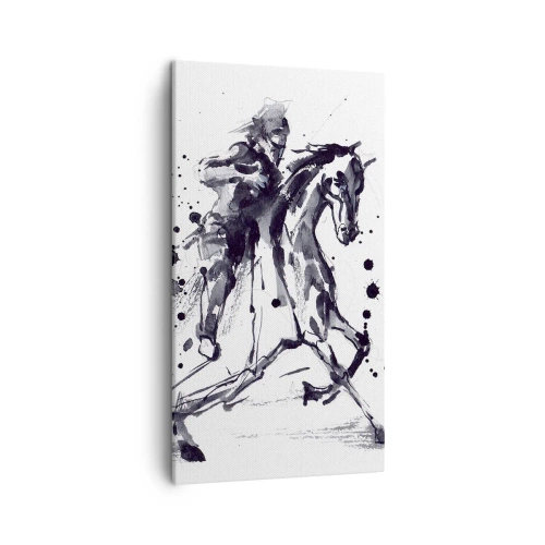 Bild auf Leinwand - Leinwandbild - Schwarzer Ritter - 45x80 cm