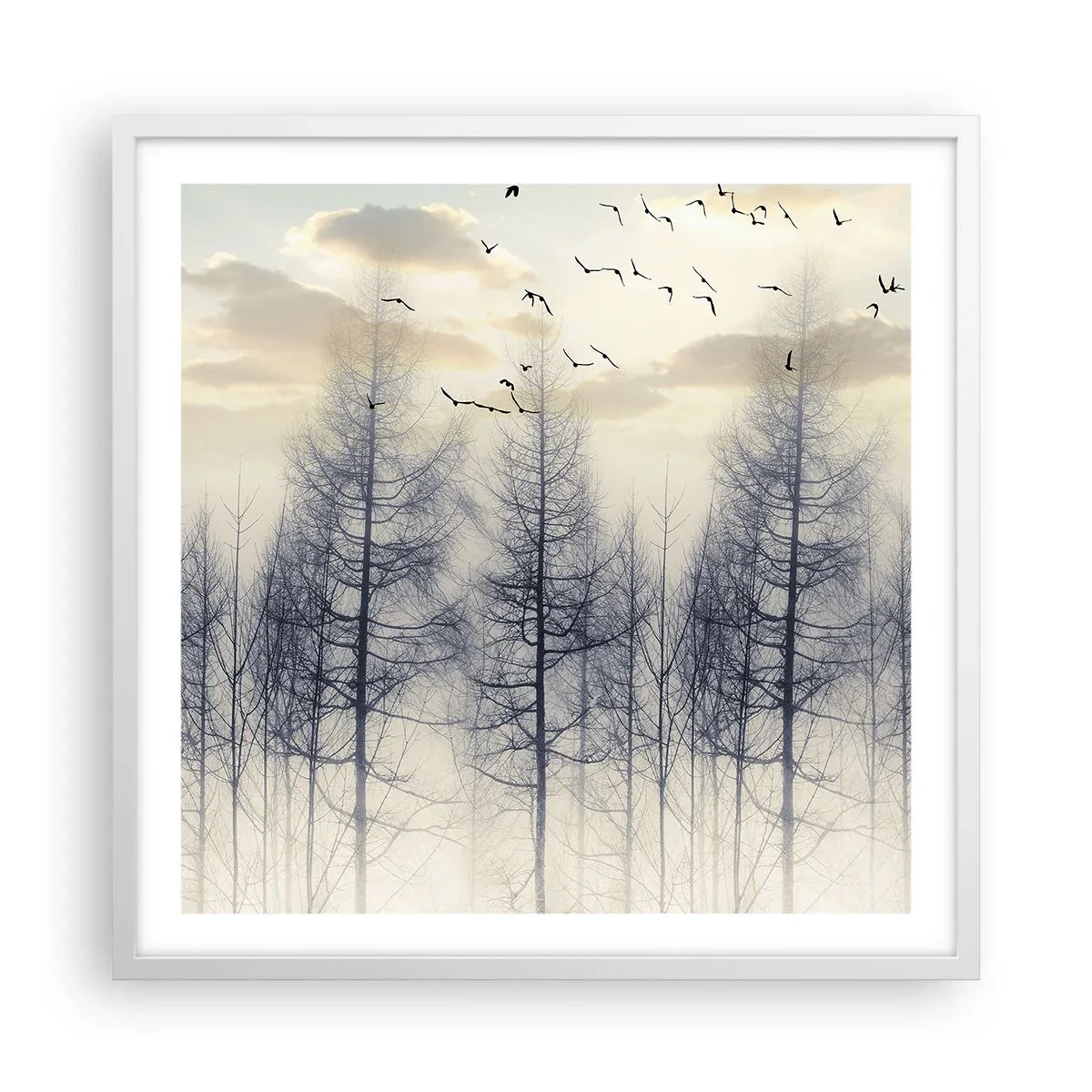 Poster in einem weißen Rahmen - Waldgeister - 60x60 cm