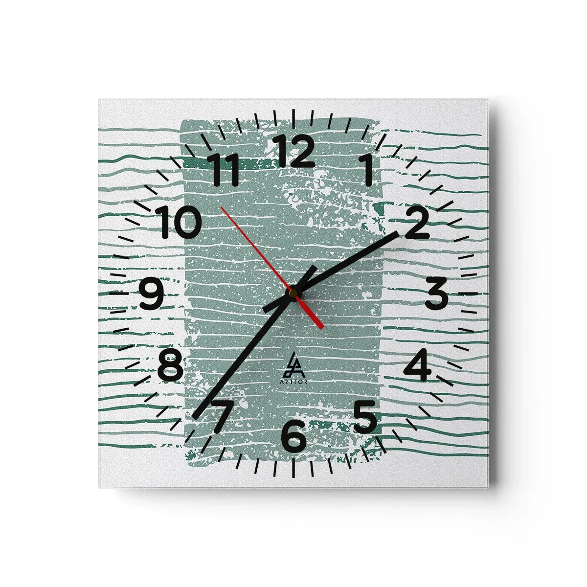 Wanduhr - Glasuhr - Marine Abstraktion - 40x40 cm