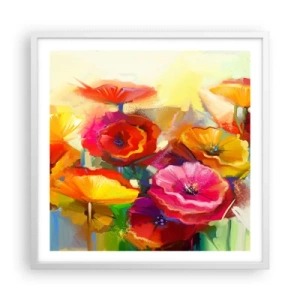 Poster in einem weißen Rahmen - Nicht nur rot - 60x60 cm