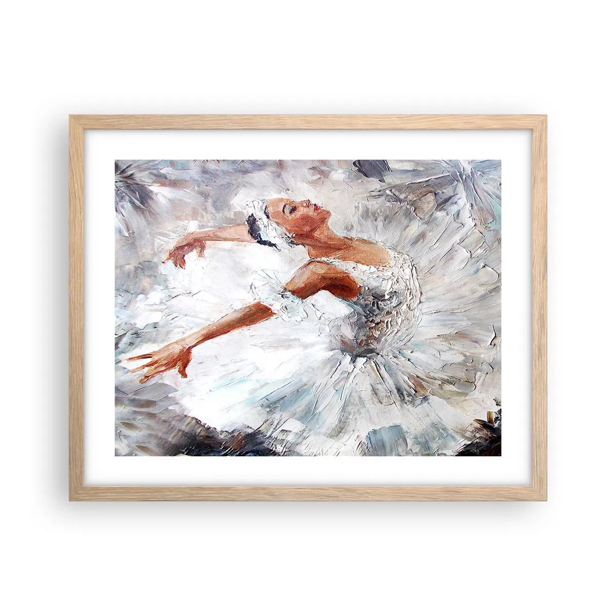 Poster in einem Rahmen aus heller Eiche - Zart und leicht wie Tüll - 50x40 cm