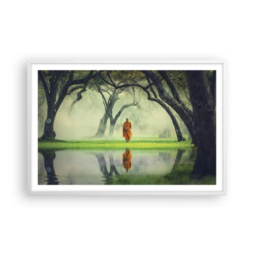 Poster in einem weißen Rahmen - Auf dem Weg zur Erleuchtung - 91x61 cm