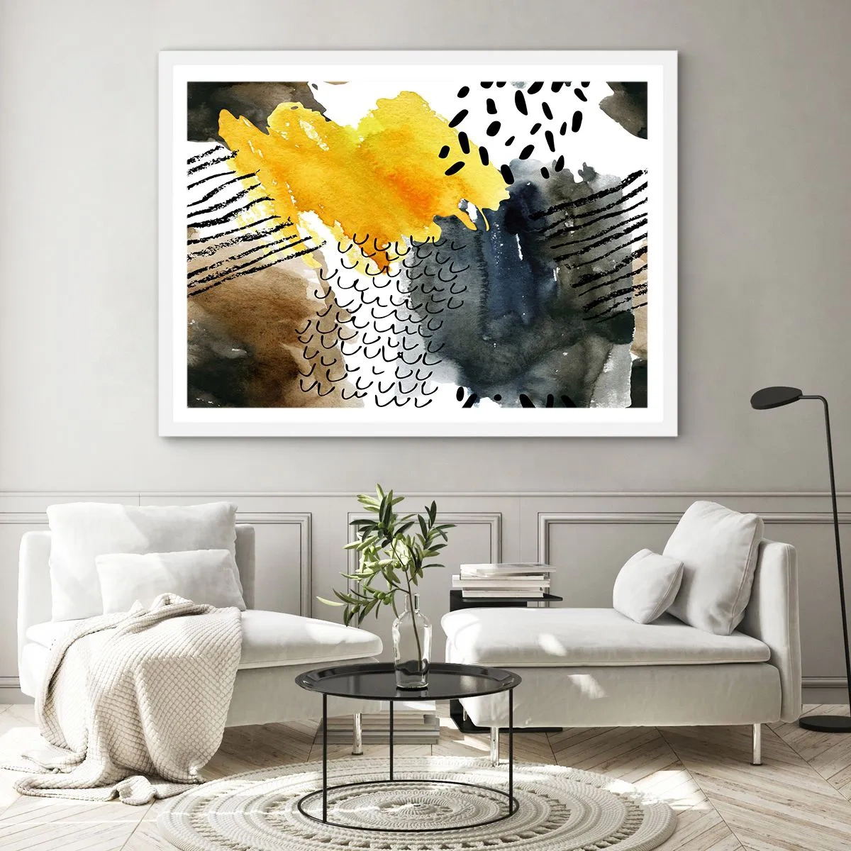 Poster in einem weißen Rahmen - Ein Treffen der Elemente der Natur - 50x40 cm