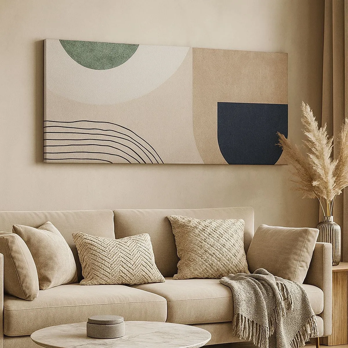 Bild auf Leinwand - Leinwandbild - Sanftheit des Ovals - 100x40 cm