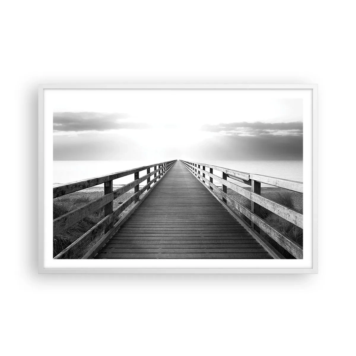 Poster in einem weißen Rahmen - In die Ferne ... - 91x61 cm