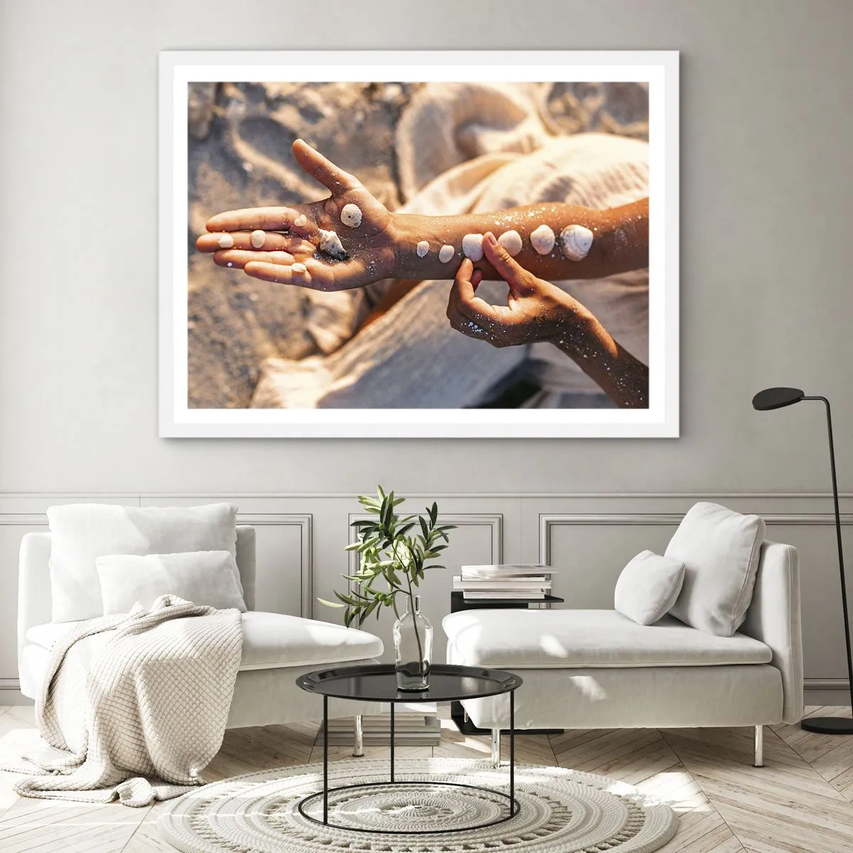 Poster in einem weißen Rahmen - Schönheit an Ihren Fingerspitzen - 91x61 cm