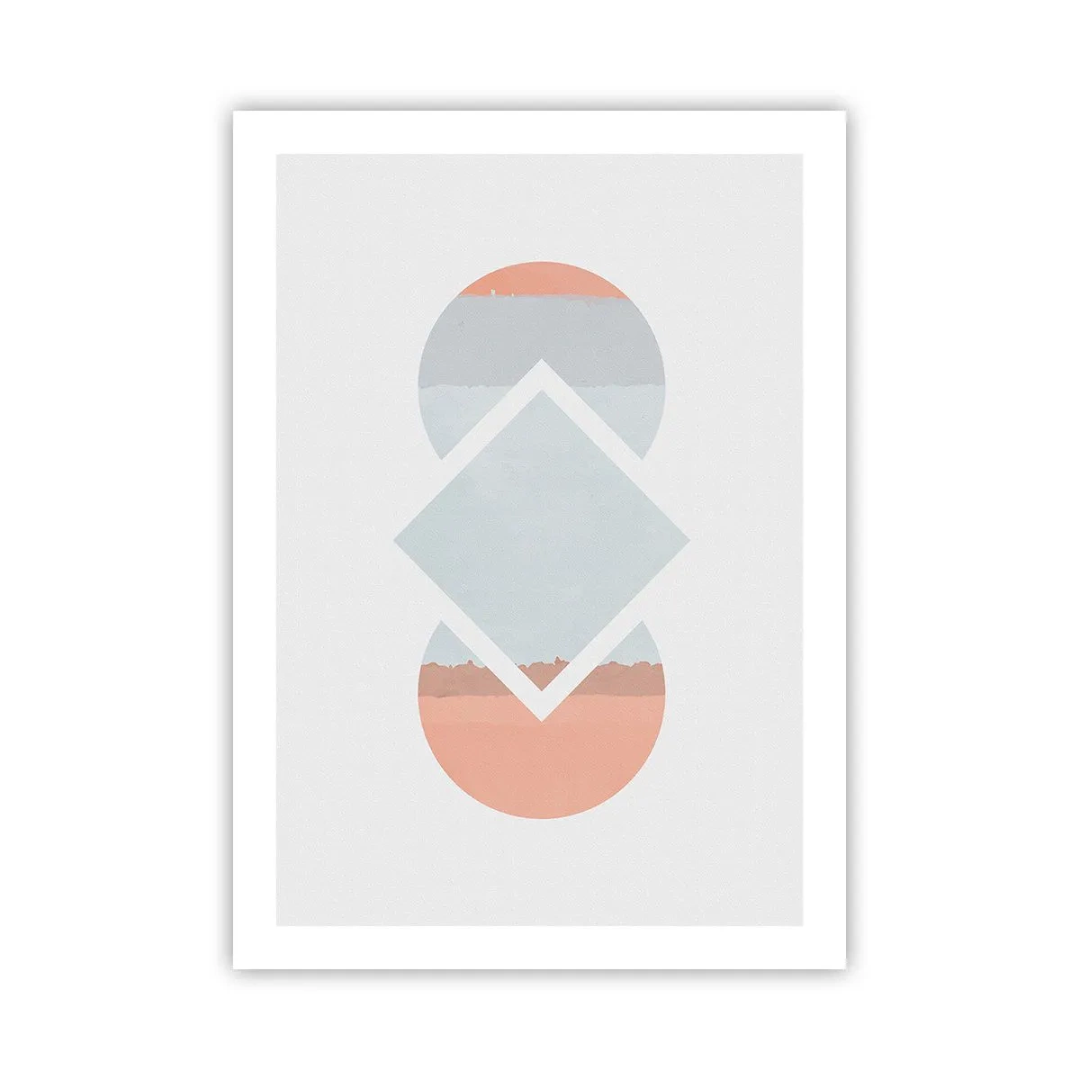 Poster - Eine abstrakte Komposition aus geometrischen Formen und Pastellfarben. - 50x70cm - Die Situation ist klar - Moderne Wanddekoration für Wohnzimmer und Schlafzimmer ARTTOR