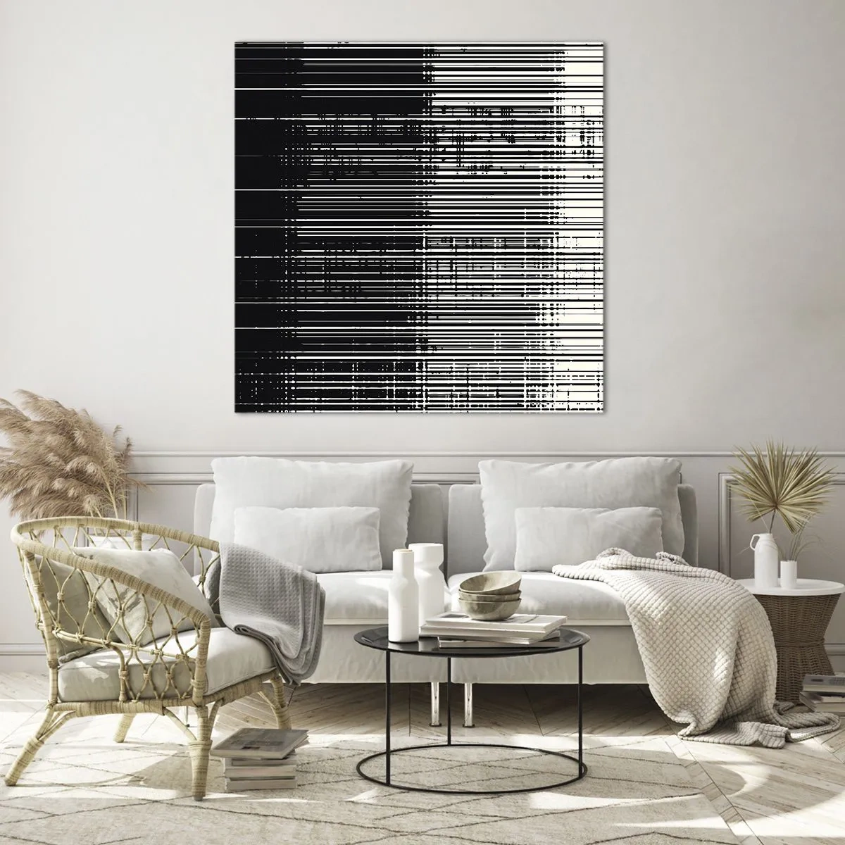 Glasbild - Bild auf glas - Wellen und Vibrationen - 70x70 cm