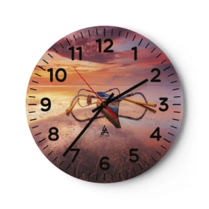 Wanduhr - Glasuhr - Die Ruhe eines tropischen Abends - 30x30 cm