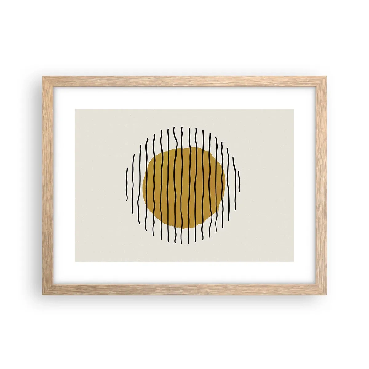 Poster in einem Rahmen aus heller Eiche - Abstraktion, die vor Hitze zittert - 40x30 cm