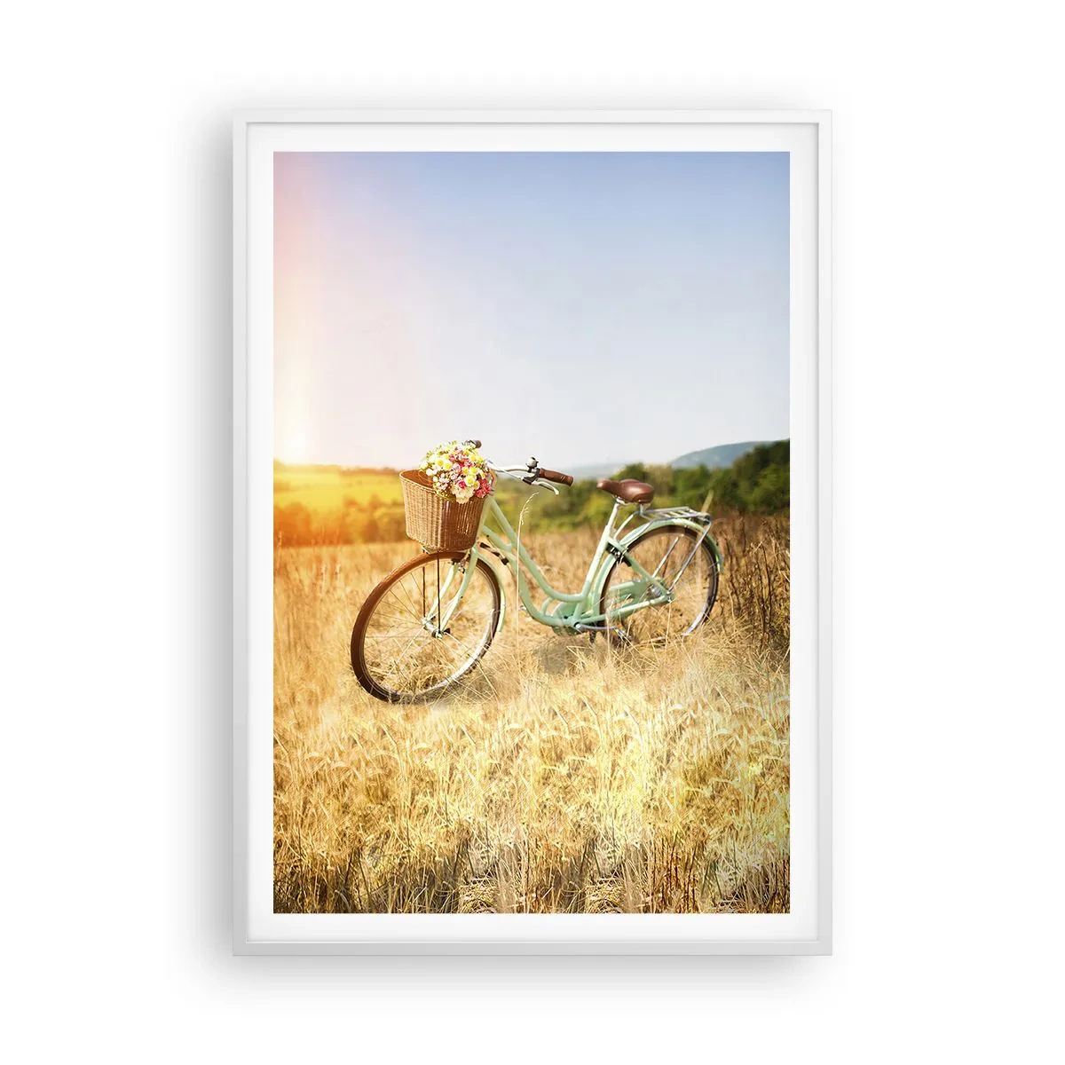 Poster in einem weißen Rahmen - Ich bleibe eine Weile hier - 70x100 cm