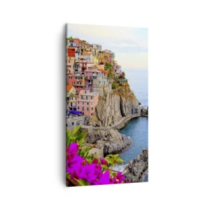 Bild auf Leinwand - Leinwandbild - Lachende Stadt - 45x80 cm