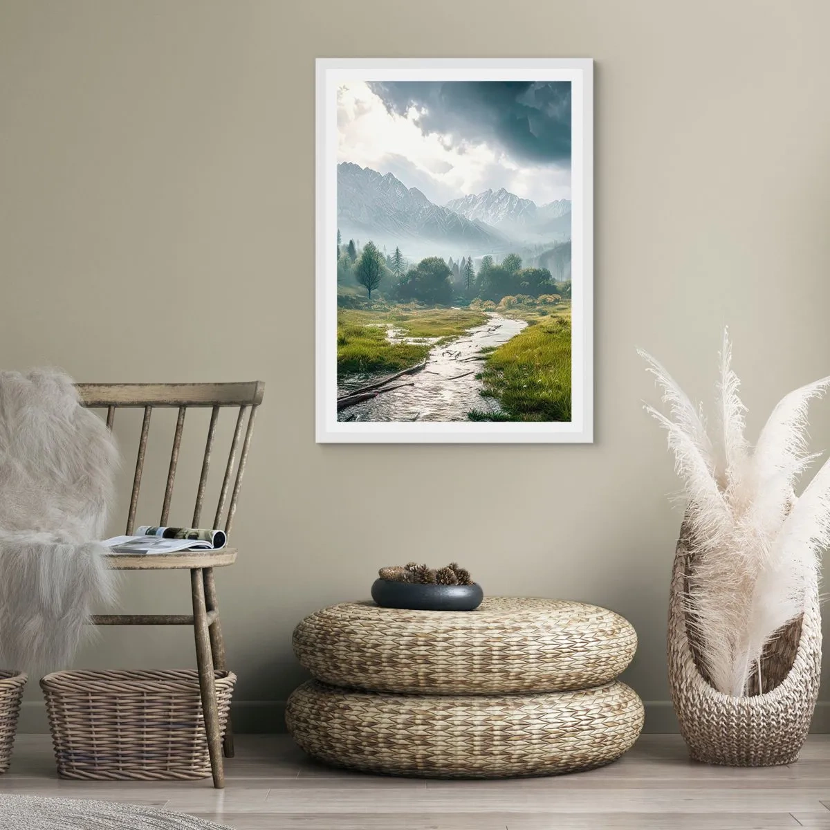 Poster in einem weißen Rahmen - Hin und zurück - 40x50 cm