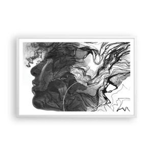 Poster in einem weißen Rahmen - Verstrickt in Träume - 91x61 cm