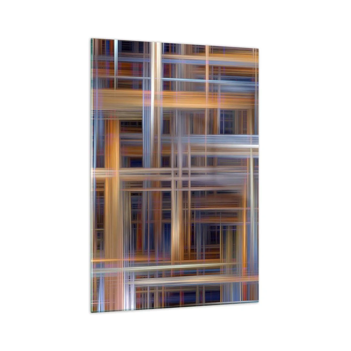 Glasbild - Bild auf glas - Abstrakte geometrische Muster in Pastellfarben - 70x100cm - Aus Licht gewebt - Moderne Wanddekoration für Wohnzimmer und Schlafzimmer ARTTOR