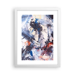 Poster in einem weißen Rahmen - Verrückter Tanz der Abstraktion - 30x40 cm