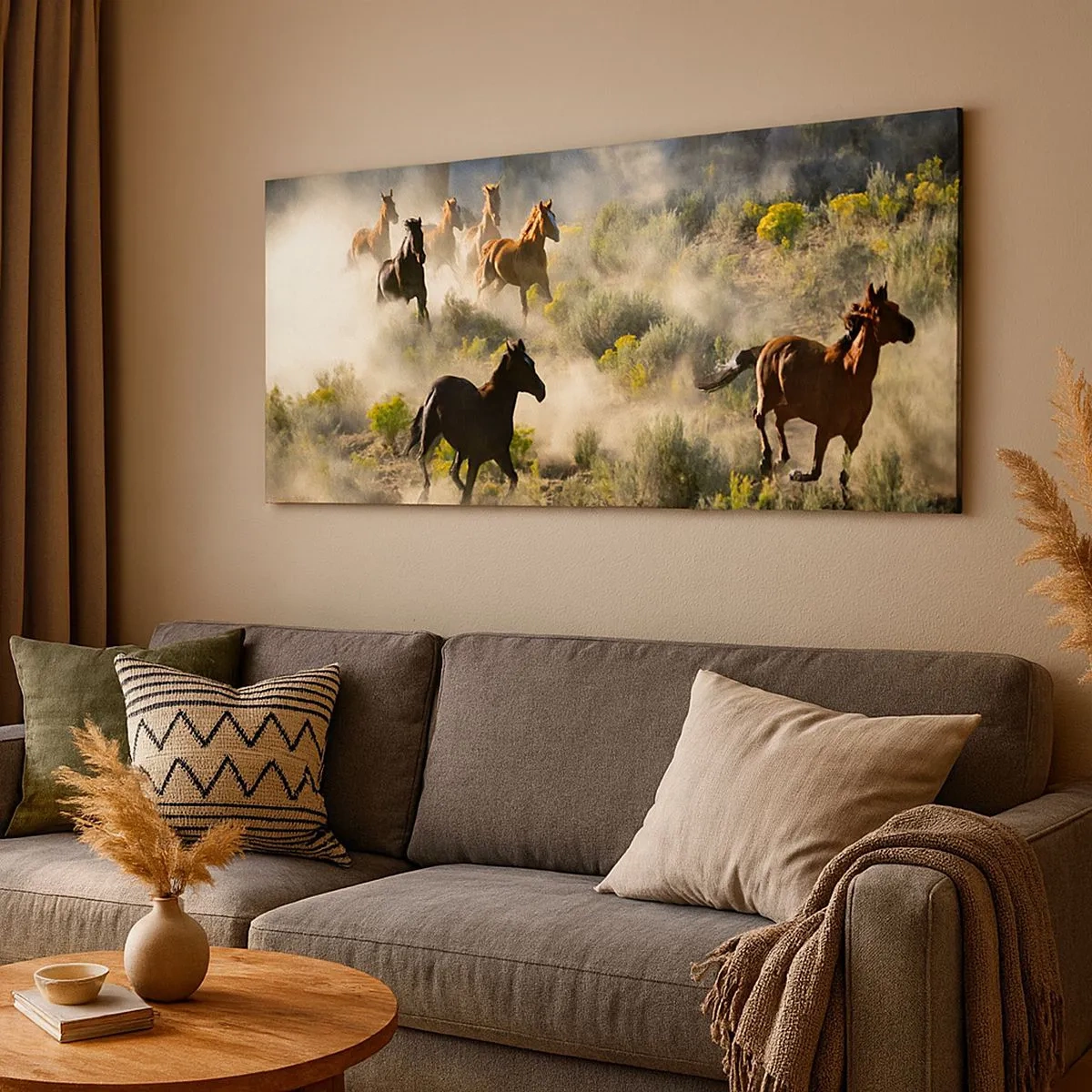 Bild auf Leinwand - Leinwandbild - Rivalität – Freiheit oder männliche Stärke? - 100x40 cm