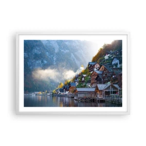 Poster in einem weißen Rahmen - Alpenatmosphäre - 70x50 cm