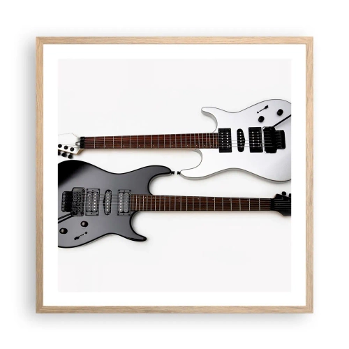 Poster in einem Rahmen aus heller Eiche - Harmonie der Formen - 60x60 cm