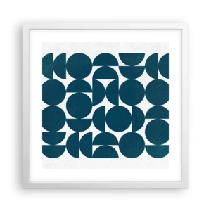 Poster in einem weißen Rahmen - Kreise und Halbkreise - 40x40 cm