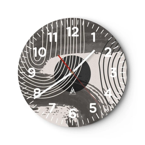 Wanduhr - Glasuhr - Oval gewinnt - 40x40 cm