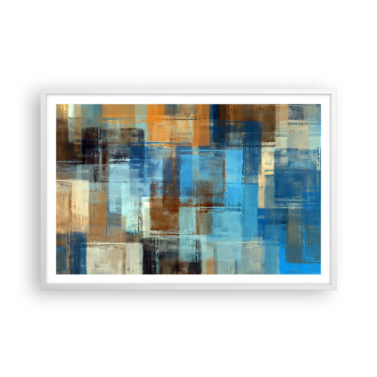 Poster in einem weißen Rahmen - Durch den blauen Schleier - 91x61 cm