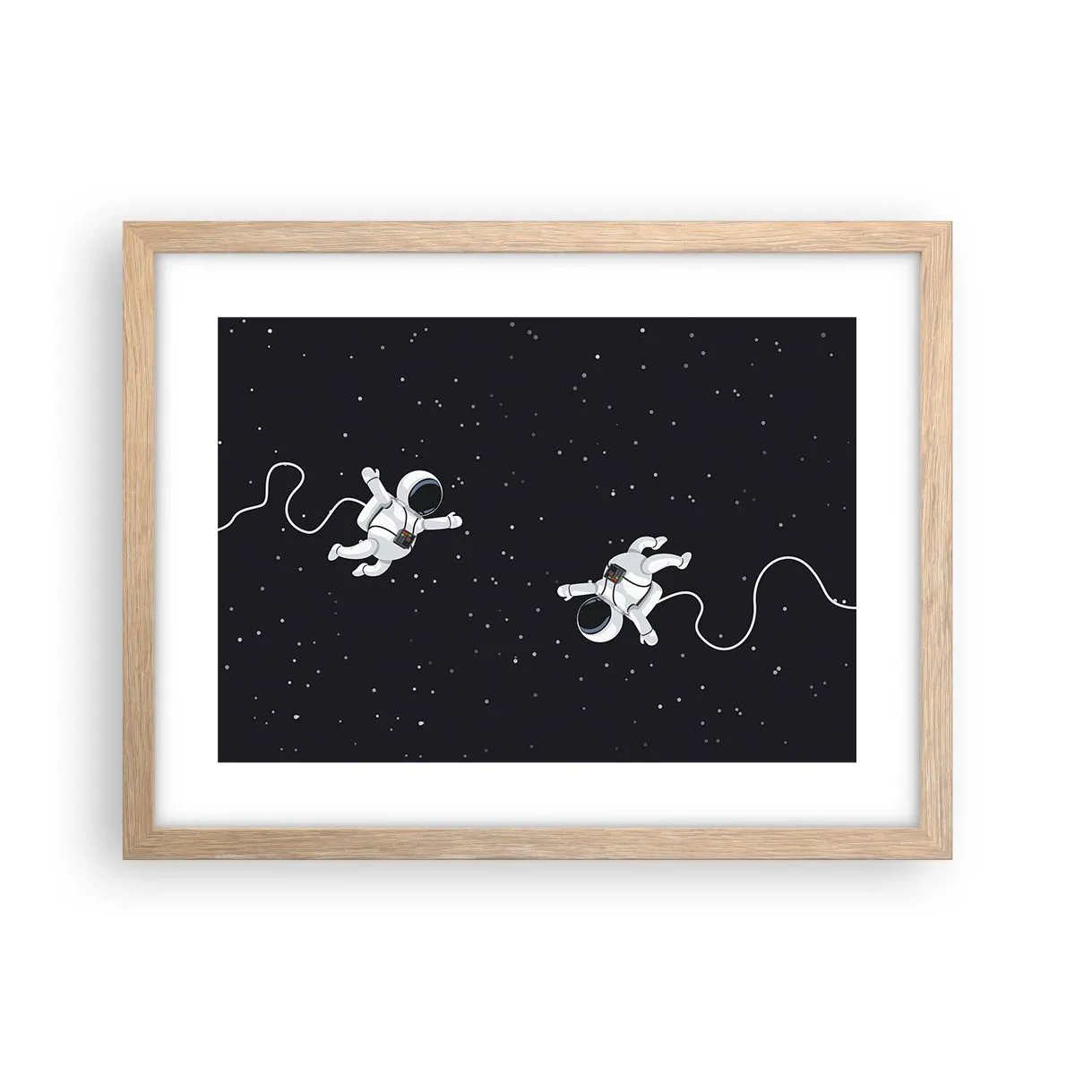 Poster in einem Rahmen aus heller Eiche - Kosmischer Tanz - 40x30 cm