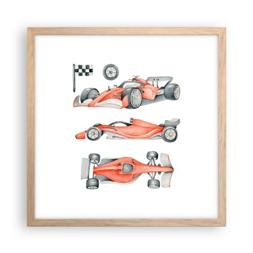 Poster in einem Rahmen aus heller Eiche - Dem Traum folgen - 40x40 cm