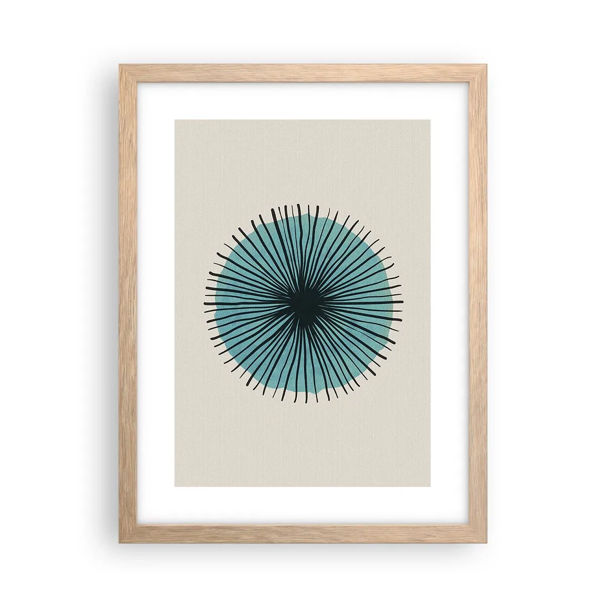 Poster in einem Rahmen aus heller Eiche - Strahlend im Blau - 30x40 cm