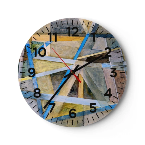 Wanduhr - Glasuhr - Gerade oder diagonal? - 40x40 cm