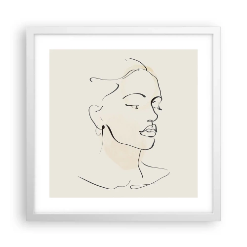 Poster in einem weißen Rahmen - Eine bestimmte Linie - 40x40 cm