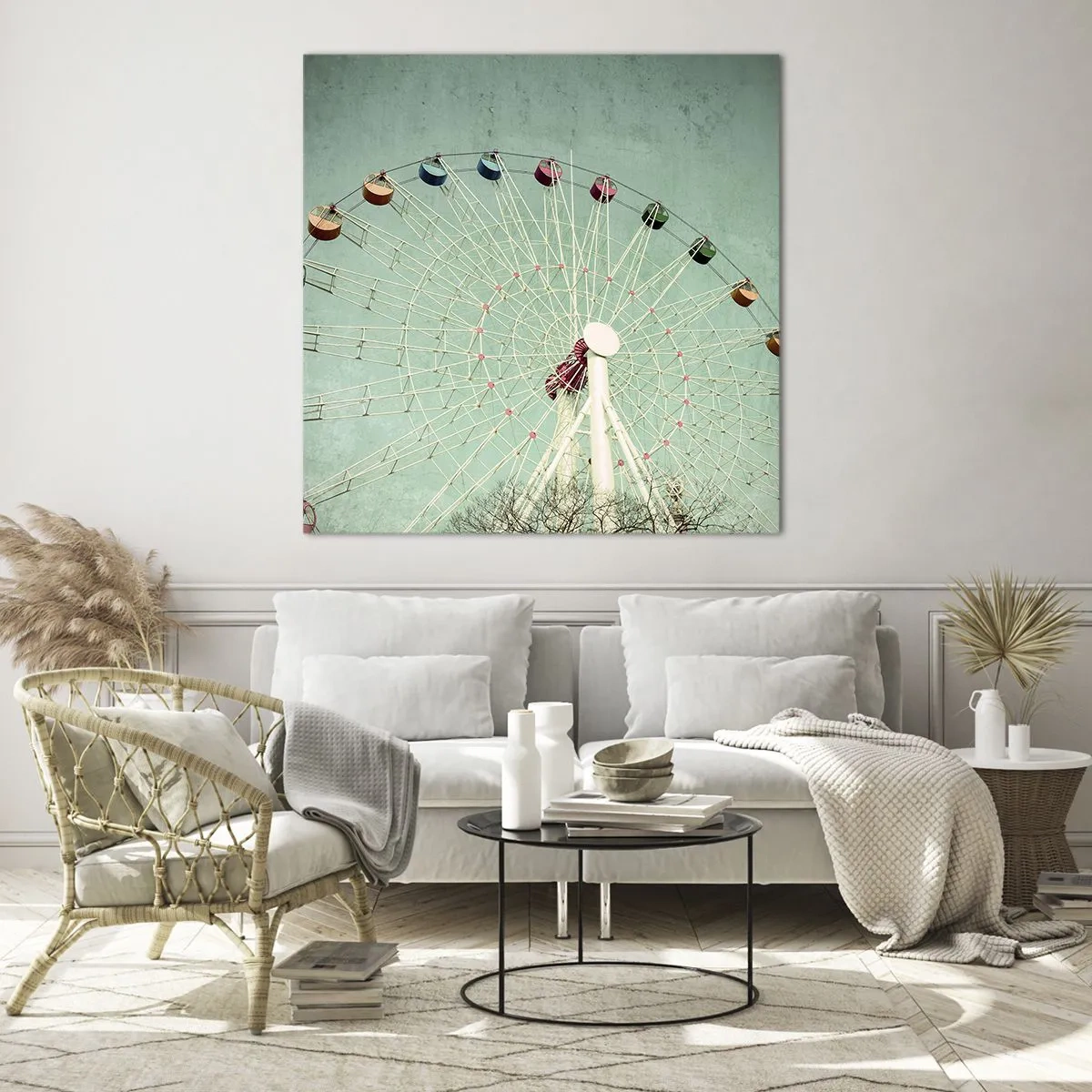 Glasbild - Bild auf glas - Wir laden zum Spiel ein - 50x50 cm