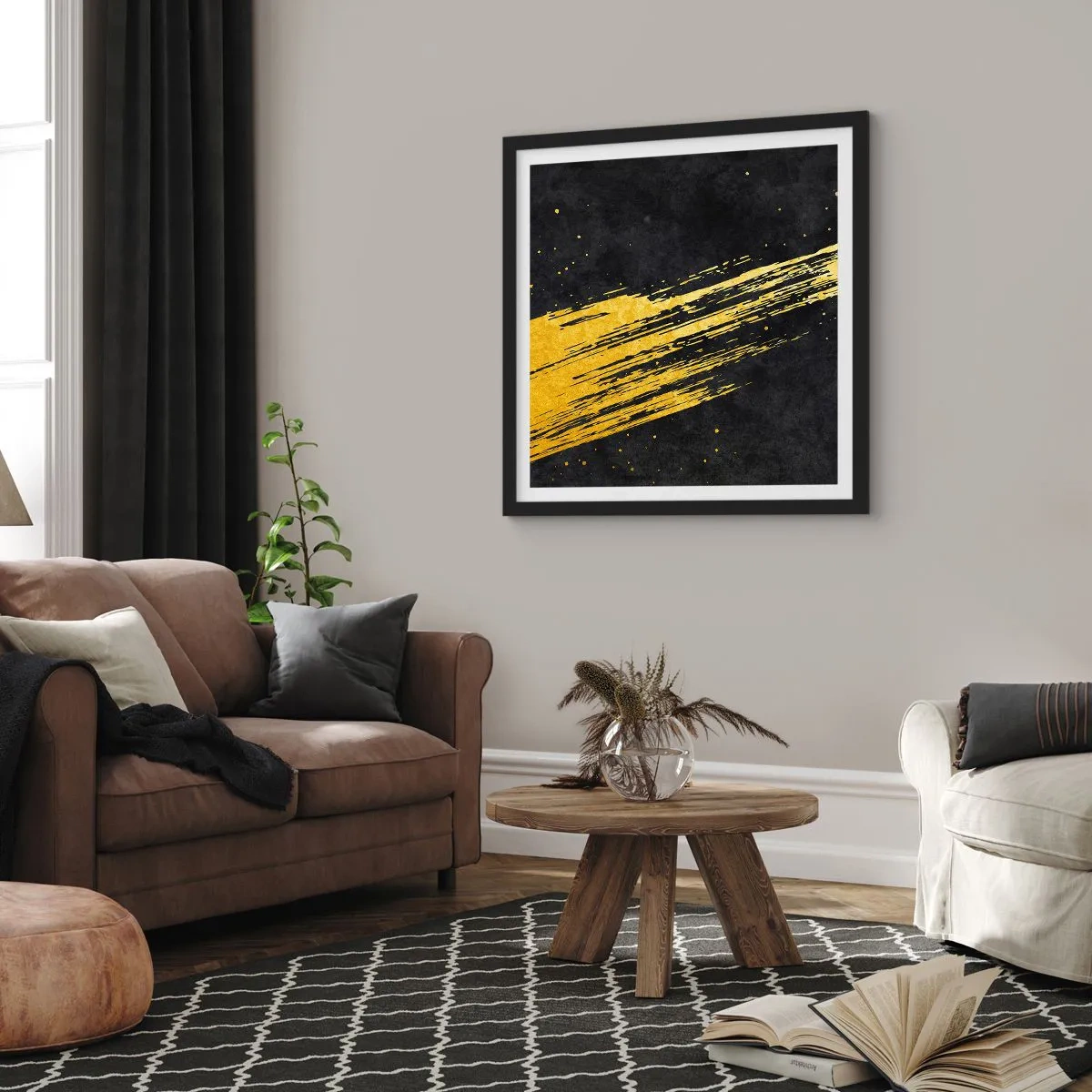 Poster in einem schwarzem Rahmen - Sprung in den Hyperraum - 50x50 cm