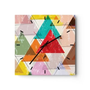 Wanduhr - Glasuhr - Drei mal drei - 40x40 cm