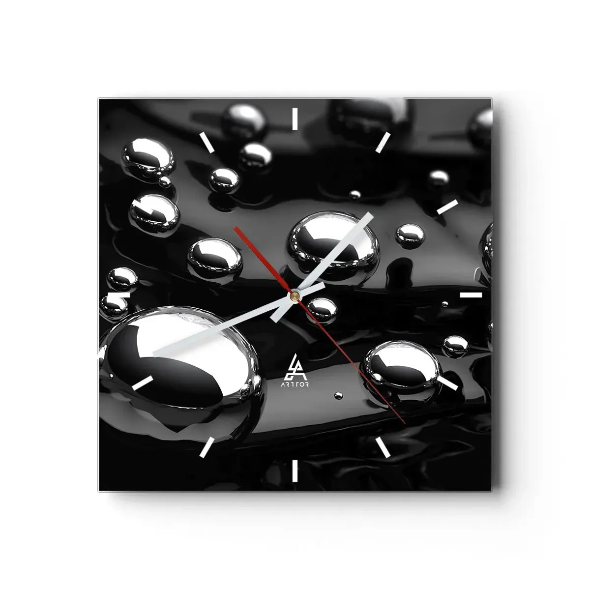 Wanduhr - Glasuhr - Aus der schwarzen Wassertiefe - 40x40 cm