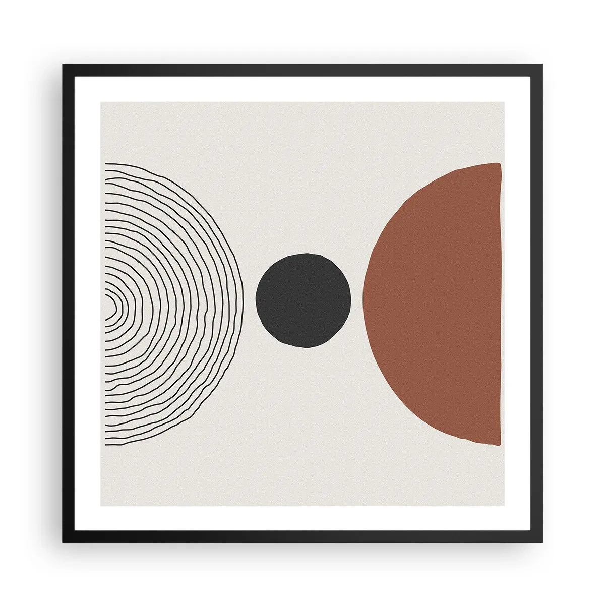 Poster in einem schwarzem Rahmen - Das Zentrum der Aufmerksamkeit - 60x60 cm
