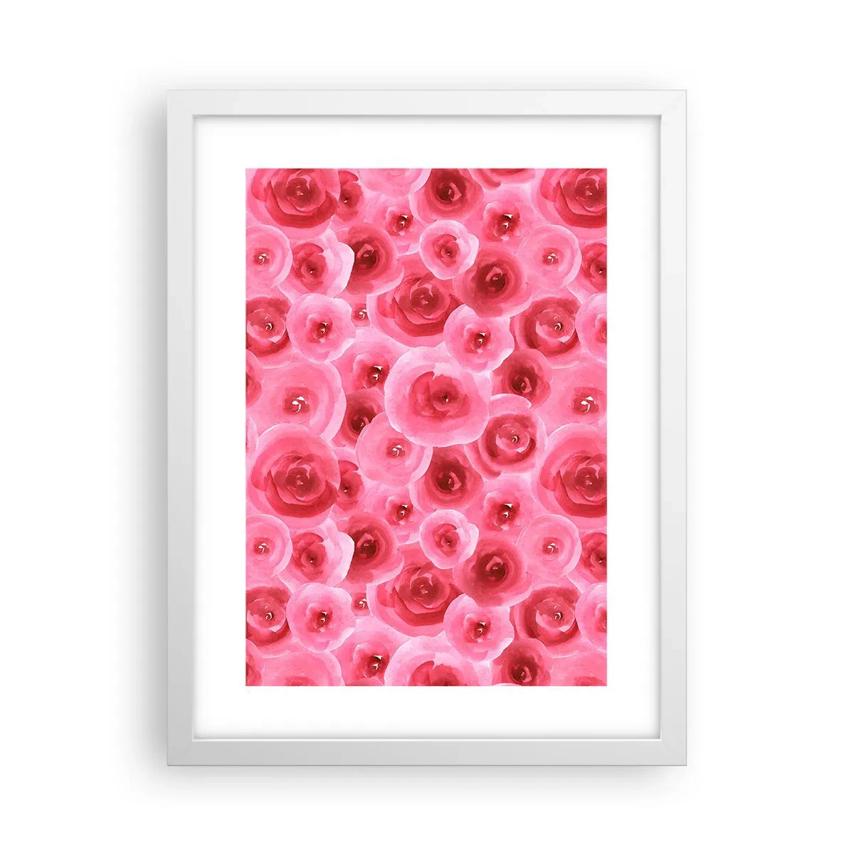 Poster in einem weißen Rahmen - Oben und unten Rosen - 30x40 cm