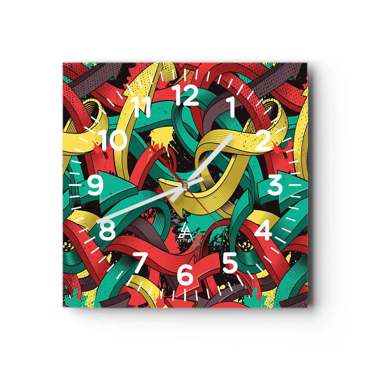 Wanduhr - Glasuhr - Welcher Weg zum Ziel? - 30x30 cm