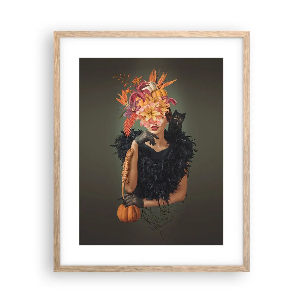 Poster in einem Rahmen aus heller Eiche - Der Zauber einer Hexe - 40x50 cm