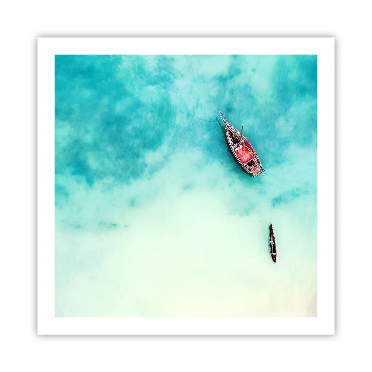 Poster - Denn an den Stränden von Sansibar, wenn der Wasserüberschuss ... - 60x60 cm